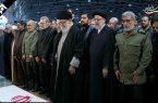 نماز اشک‌آلود رهبر انقلاب بر پیکر سردار سلیمانی